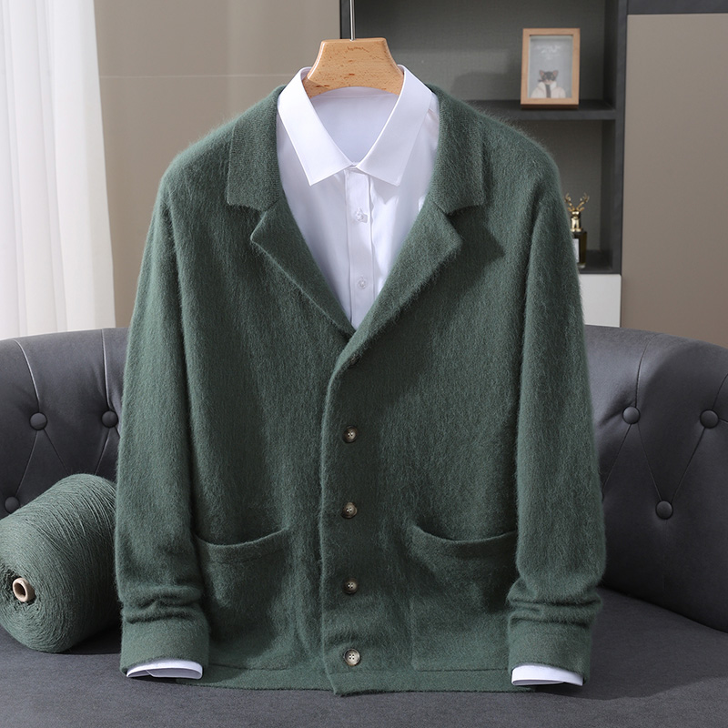Wool Coat Peacoat - Novo cardigan de lã de vison
