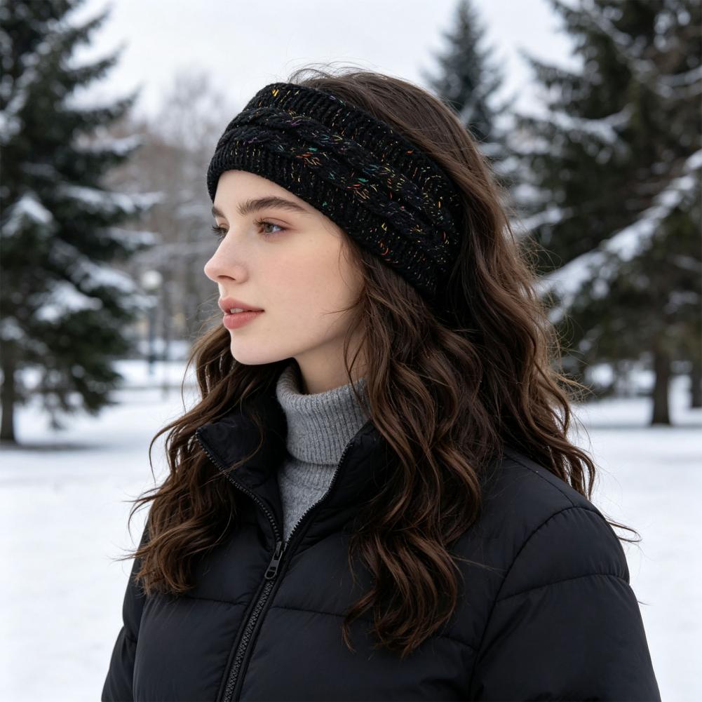 Fleece Ear Warmer Band - Faixa de cabelo elástica e confortável,