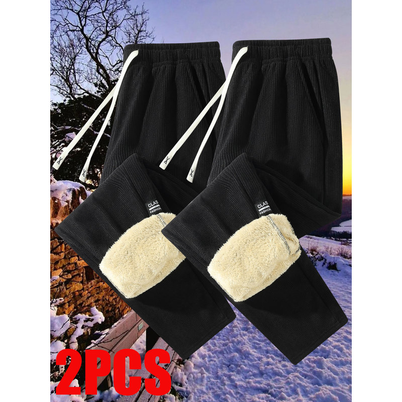 Corduroy Pant Warm - Calças de moletom acolchoadas, pacote com