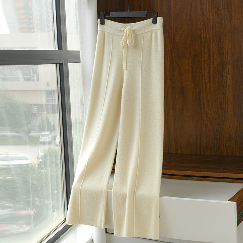 Corduroy Pant Warm - Calças Femininas de Perna Larga Soltas