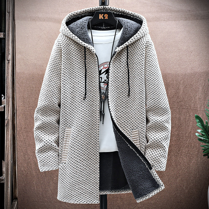 Wool Coat Peacoat - Cardigan masculino cashmere casaco longo suéteres