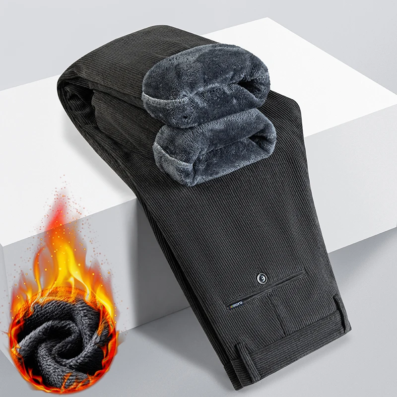 Calças de veludo cotelê com fo - Corduroy Pant Warm avaliação e preço