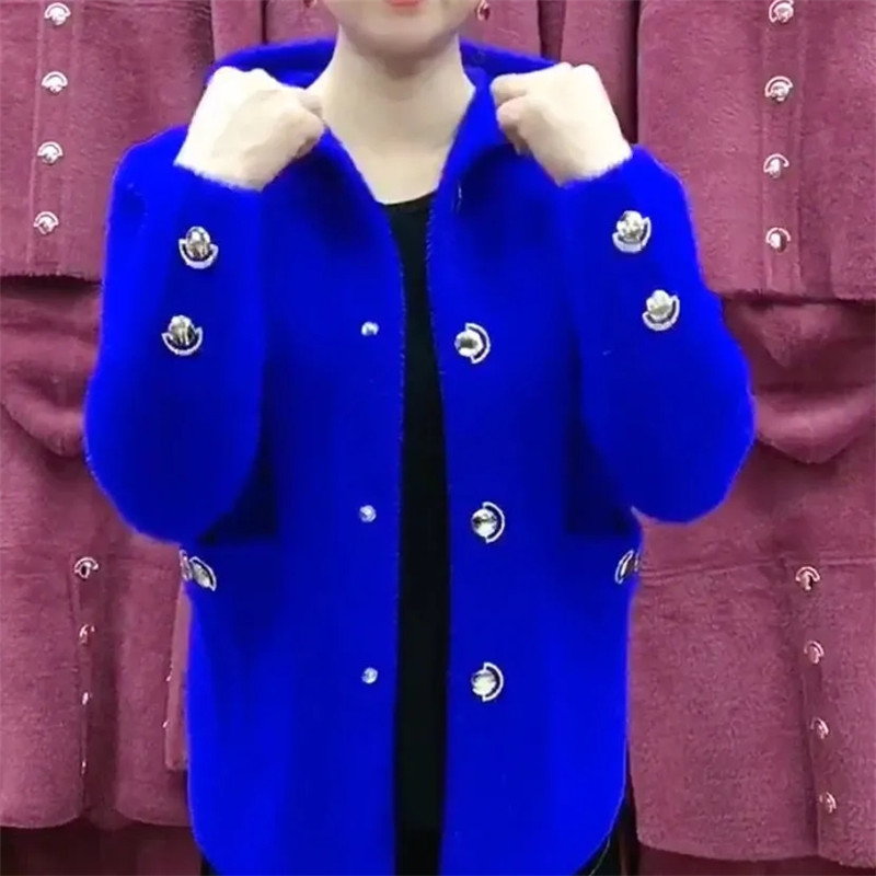 Nova meia idade idosa mãe imit - Wool Coat Peacoat avaliação e preço
