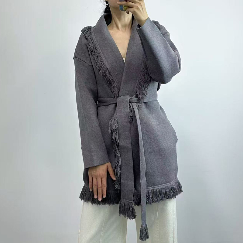 Cardigã feminino de malha de l - Wool Coat Peacoat avaliação e preço