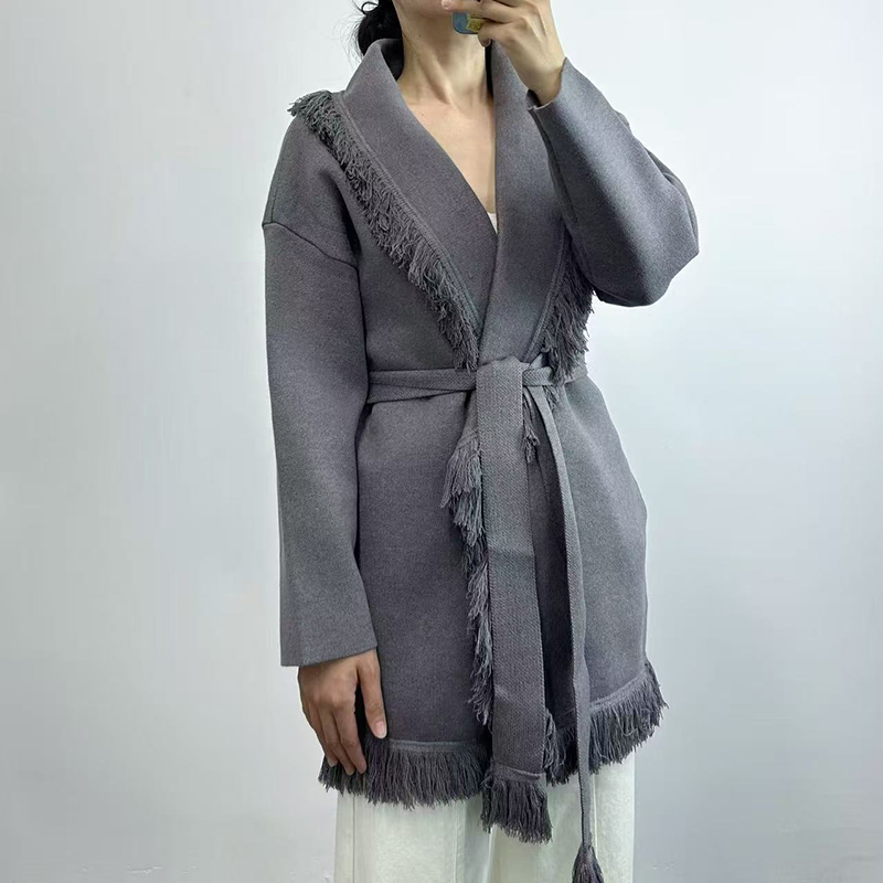 Cardigã feminino de malha de l - Wool Coat Peacoat avaliação e preço