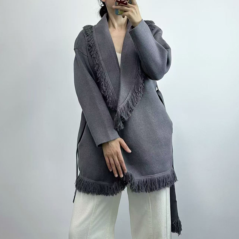 Cardigã feminino de malha de l - Wool Coat Peacoat avaliação e preço
